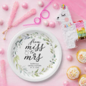 Assiettes En Carton Mignonne Miss à Mme Greenery Eucalyptus (Fête)