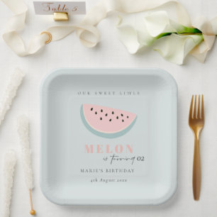 Assiettes En Carton Mignonne Notre Petit Melon Pastel Blue N'Importe Q