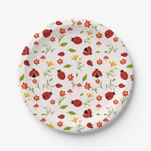 Assiettes En Carton Mignonne Notre Petite Fille Ladybug Anniversaire (Devant)