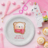 Assiettes En Carton Mignonne Ours Face Rouge Écharpe et Joues Rosy Ann (Fête)