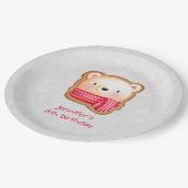 Assiettes En Carton Mignonne Ours Face Rouge Écharpe et Joues Rosy Ann (Angle)