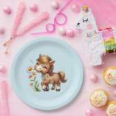 Assiettes En Carton Mignonne Pony Mange Manger Des Marguerites (Fête)