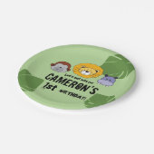 Assiettes En Carton Mignonne premier anniversaire Jungle Safari thème  (Angle)