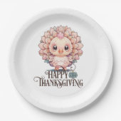 Assiettes En Carton Mignonne Turquie Thanksgiving (Devant)