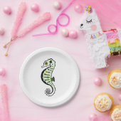 Assiettes En Carton Mignonne vert & jaune SEAHORSE - Faune - fête (Fête)