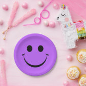 Assiettes En Carton Mignonne Violet Joyeux Visage Plaques Papier Anniv (Fête)