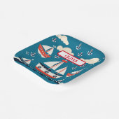 Assiettes En Carton Mignonne voilier rouge et blanc avec Ancres (Angulaire)