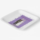 Assiettes En Carton Mignonnes Skeletons Lavender Étoiles Halloween Mar (Angulaire)