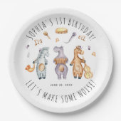 Assiettes En Carton Mignons Faisons Du Bruit Animaux Africains Anniver (Devant)
