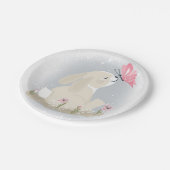 Assiettes En Carton Mignons lapin et papillon. (Angle)