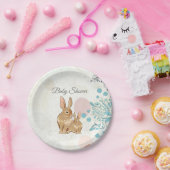 Assiettes En Carton Mignons lapins lapins et fleurs Baby shower de pri (Fête)