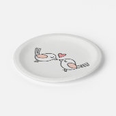 Assiettes En Carton Mignons Lovebirds embrasser Inséparables Mariage r (Angle)