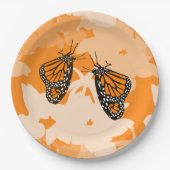 Assiettes En Carton Mignons Papillons Monarque Orange Jouant (Devant)