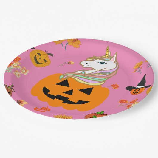 Assiettes En Carton Mikitiez halloween licorne éffrayant octobre autom (Angle)