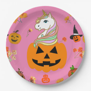Assiettes En Carton Mikitiez halloween licorne éffrayant octobre autom