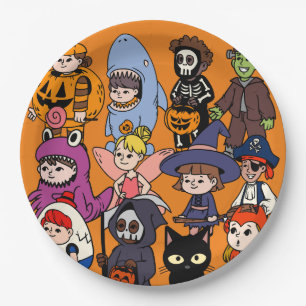 Assiettes En Carton Mikitiez magie requin grimpeur frankenstei