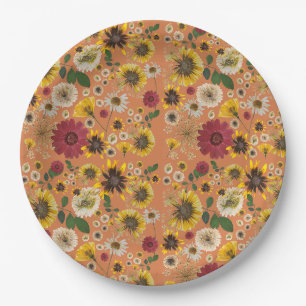 Assiettes En Carton Mikitiez terre natale nature selfloe fleur rose