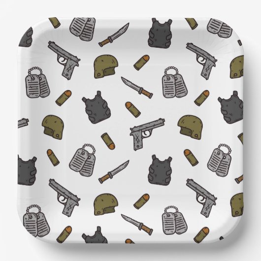 Assiettes En Carton Military  (Recto)