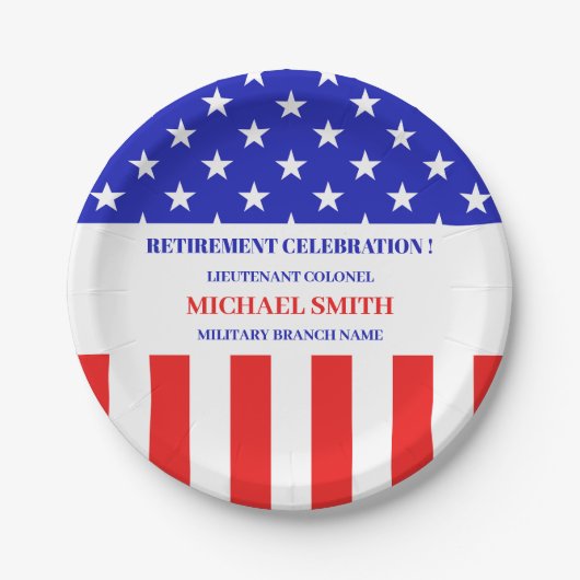 Assiettes En Carton Military Army or Patriotic Theme Retirement Party (Devant)