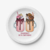 Assiettes En Carton Milkshakes extrêmes fête d'anniversaire (Devant)