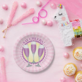 Assiettes En Carton Mimosa Champagne Violet Vêtements Plaques en papie (Fête)