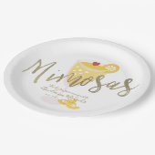 Assiettes En Carton Mimosa  Remerciement Mariage Or  Jaune (Angle)
