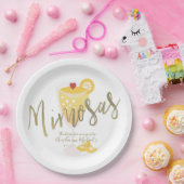 Assiettes En Carton Mimosa Remerciements pour Baby Shower Or Jaune (Fête)