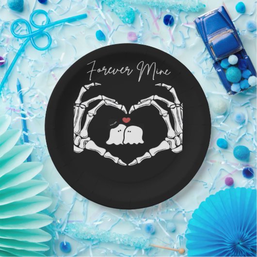 Assiettes En Carton Mine, Valentines Classic - Squelette Mains Entendr (Fête)