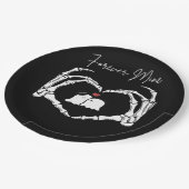Assiettes En Carton Mine, Valentines Classic - Squelette Mains Entendr (Angle)