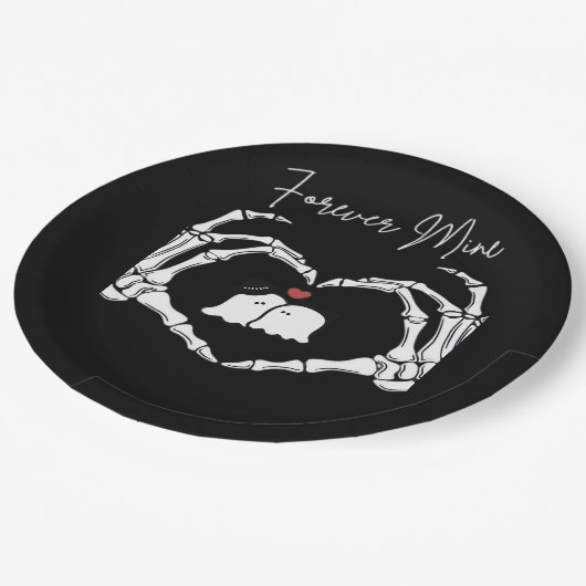Assiettes En Carton Mine, Valentines Classic - Squelette Mains Entendr (Angle)