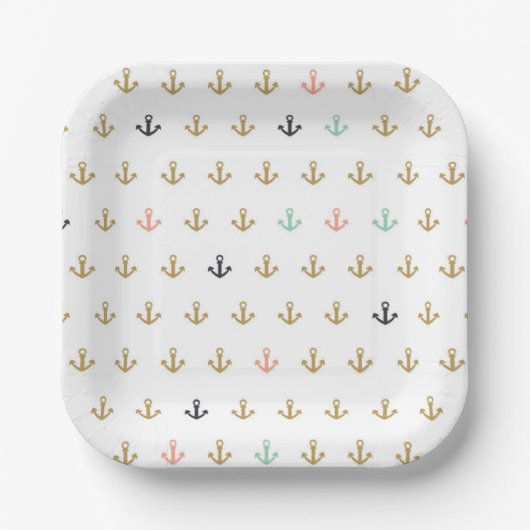 Assiettes En Carton Mini Anchor Pattern (Recto)