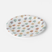 Assiettes En Carton mini arc-en-ciel aquarelleux (Angle)