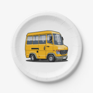 Assiettes En Carton Mini bus caricature