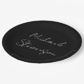 Assiettes En Carton Mini minimaliste noir noir tendance (Angle)