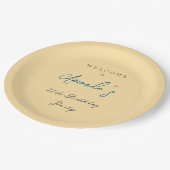 Assiettes En Carton Mini moderne mignonne fête d'anniversaire beige (Angle)