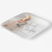 Assiettes En Carton Mini-superposition de photo Script 1er anniversair (Angulaire)