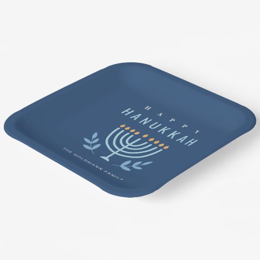 Assiettes En Carton Miniature Bleue Simple Limite Bougies Bonne Hanouk (Angulaire)