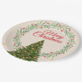 Assiettes En Carton Minimal Merry Christmas Party Design (Angle)