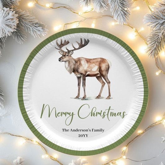 Assiettes En Carton Minimal Script Christmas Custom Family Name Plates