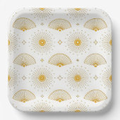 Assiettes En Carton Minimal Sunburst – Modern Golden Rays Pattern for (Recto)