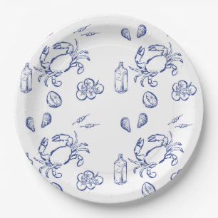 Assiettes En Carton Minimalisme de fruits de mer