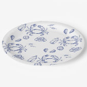 Assiettes En Carton Minimalisme des aliments marins (Angle)