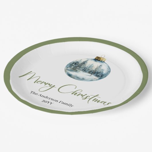 Assiettes En Carton Minimalist Bohemian Christmas Scene Party Plates (Angle)