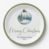 Assiettes En Carton Minimalist Bohemian Christmas Scene Party Plates (Devant)