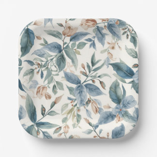 Assiettes En Carton Minimalist Botanical Harmony – Soft Green & Beige