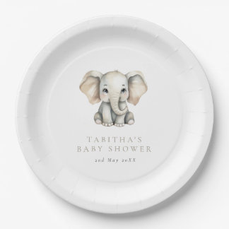 Assiettes En Carton Minimalist Elephant Little Peanut Baby Shower