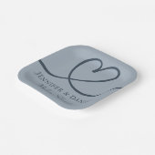 Assiettes En Carton Minimaliste Coeur Bleu Élégant manuscrit (Angulaire)