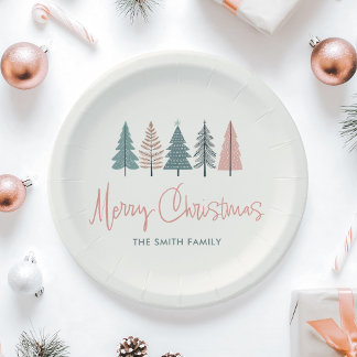 Assiettes En Carton Minimaliste Élégant Moderne Joyeux Noël