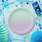 Assiettes En Carton Mint Esthétique Pastel Et Ombre Gradient Lilac (Fête)