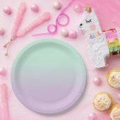 Assiettes En Carton Mint Esthétique Pastel Et Ombre Gradient Lilac (Fête)